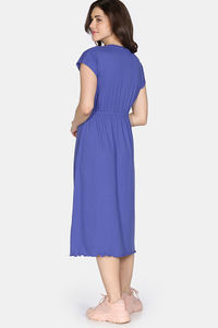 Zivame 2 Mile Fashion Knit Poly Loungewear Dress - Iris Bloom — thumbnail 6